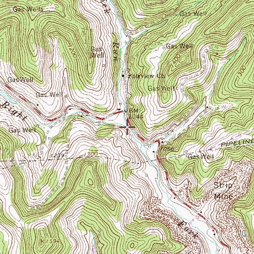 Topographic Map of Elk Lick Run, WV