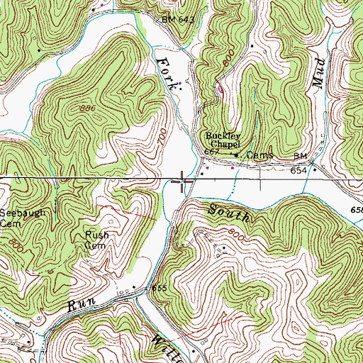 Topographic Map of Elk Run, WV