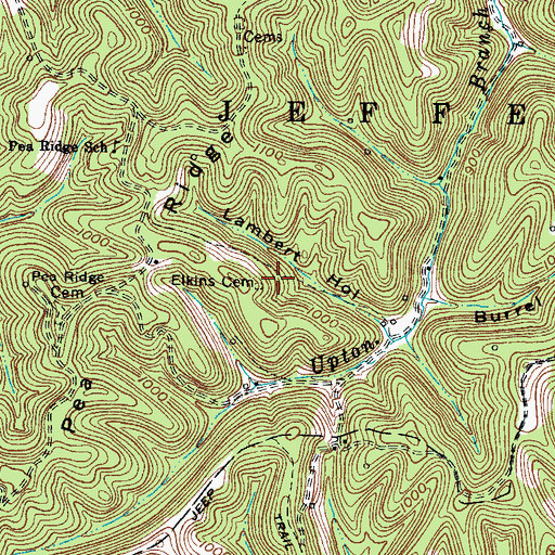 Topographic Map of Elkins Cemetery, WV