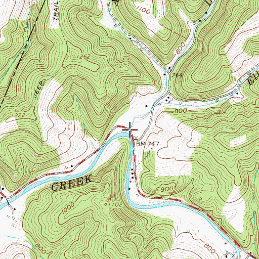Topographic Map of Elklick Run, WV