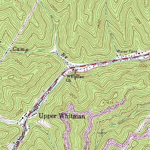 Topographic Map of Ellis Camp Branch, WV