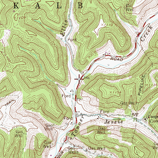 Topographic Map of Ellis Fork, WV