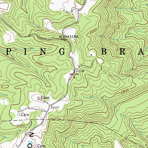 Topographic Map of Ellison Ridge, WV