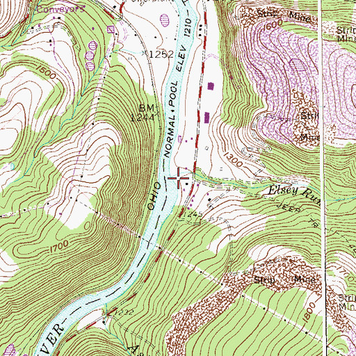 Topographic Map of Elsey Run, WV