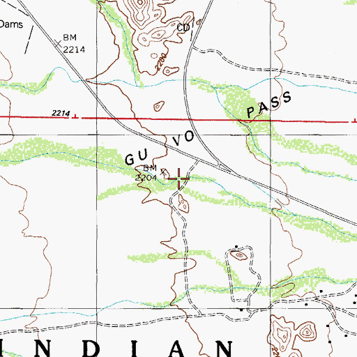 Topographic Map of Gu Vo Pass, AZ