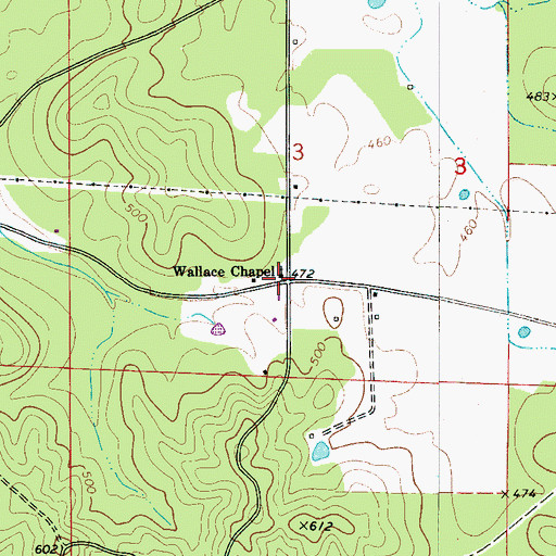 Topographic Map of Wallace Chapel, AL