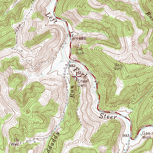 Topographic Map of Engel Cemetery, WV