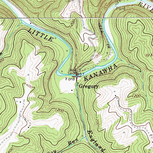 Topographic Map of England Run, WV