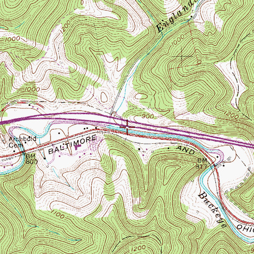 Topographic Map of Englands Run, WV