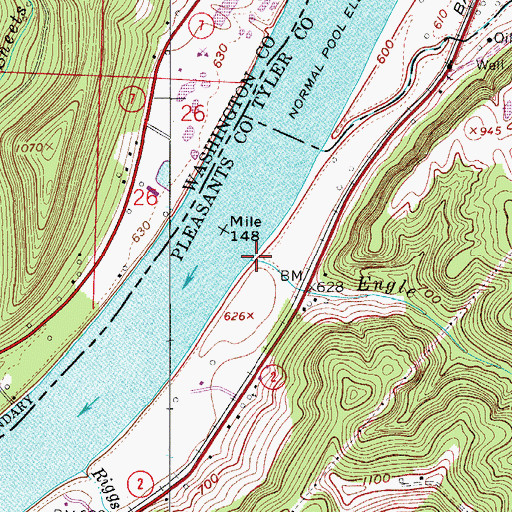 Topographic Map of Engle Run, WV