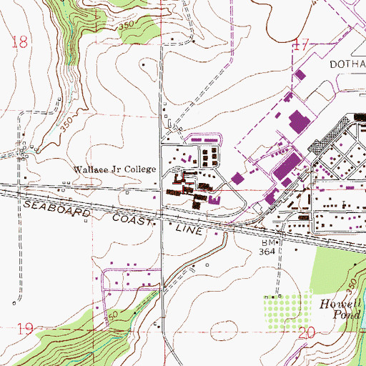 Topographic Map of George C Wallace State Community College, AL