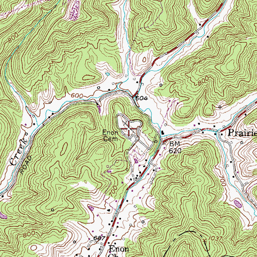 Topographic Map of Enom Cemetery, WV