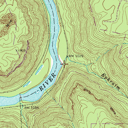 Topographic Map of Ephraim Creek, WV