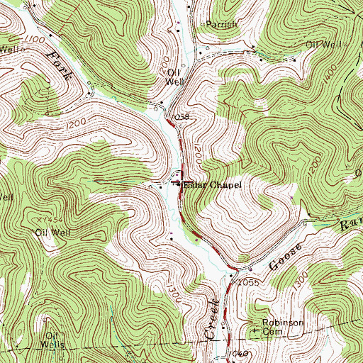 Topographic Map of Eslar Chapel, WV