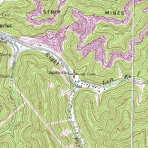 Topographic Map of Estep Cemetery, WV