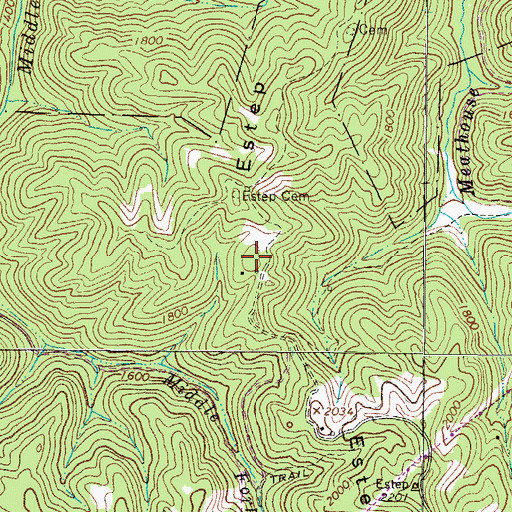 Topographic Map of Estep Ridge, WV