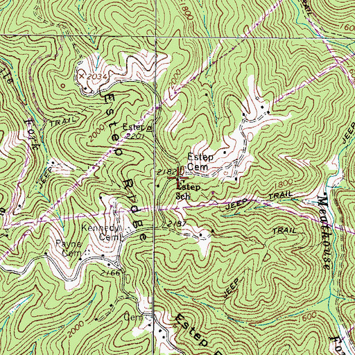 Topographic Map of Estep School (historical), WV