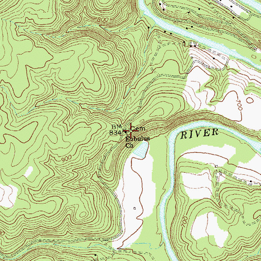 Topographic Map of Eubulus Church, WV