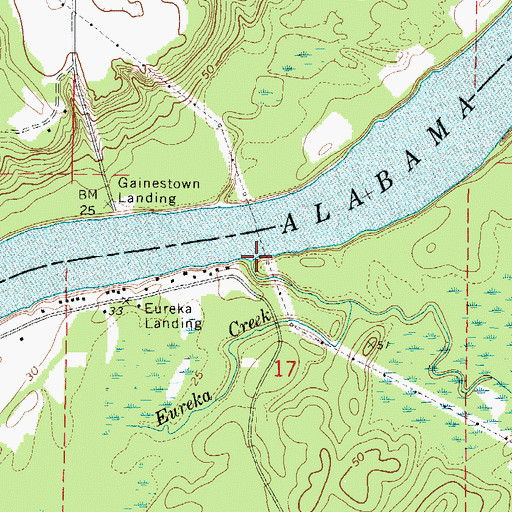 Topographic Map of Wallers Creek, AL