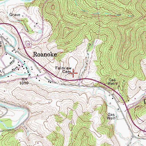 Topographic Map of Fairview Cemetery, WV