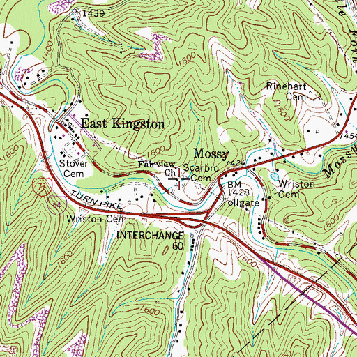 Topographic Map of Fairview Church, WV