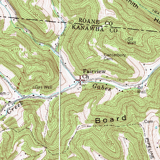 Topographic Map of Fairview Church, WV