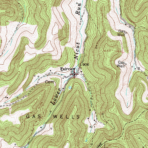 Topographic Map of Fairview Church, WV