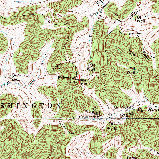 Topographic Map of Fairview Church, WV