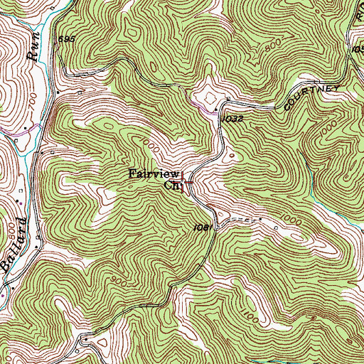 Topographic Map of Fairview Church, WV