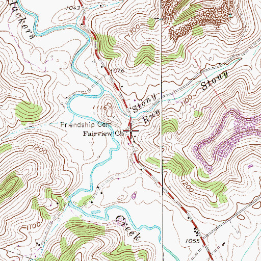 Topographic Map of Fairview United Methodist Church, WV