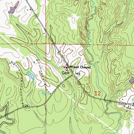 Topographic Map of Ward Chapel African Methodist Episcopal Zion Church, AL