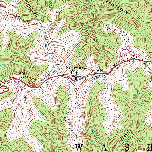 Topographic Map of Fairview United Methodist Church, WV