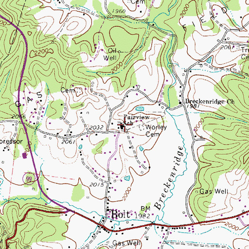 Topographic Map of Fairview School (historical), WV