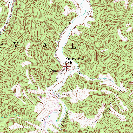 Topographic Map of Fairview School (historical), WV