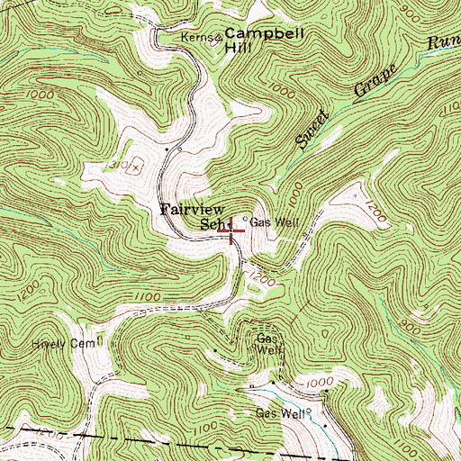 Topographic Map of Fairview School (historical), WV