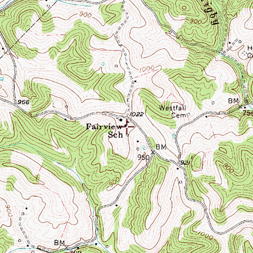 Topographic Map of Fairview School (historical), WV