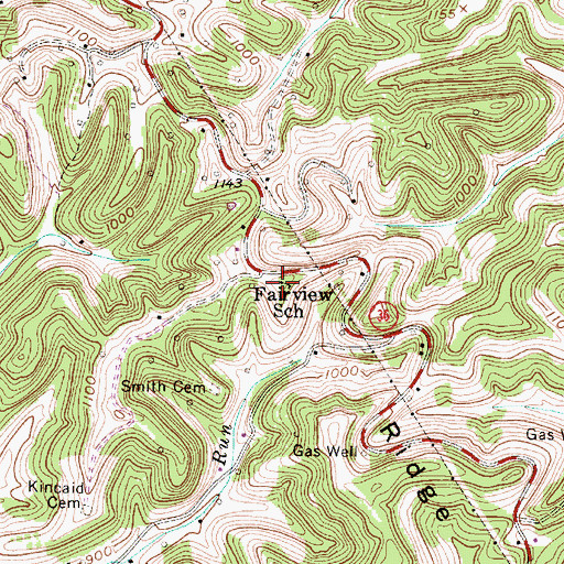 Topographic Map of Fairview School (historical), WV