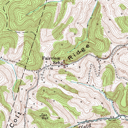 Topographic Map of Fairview School (historical), WV