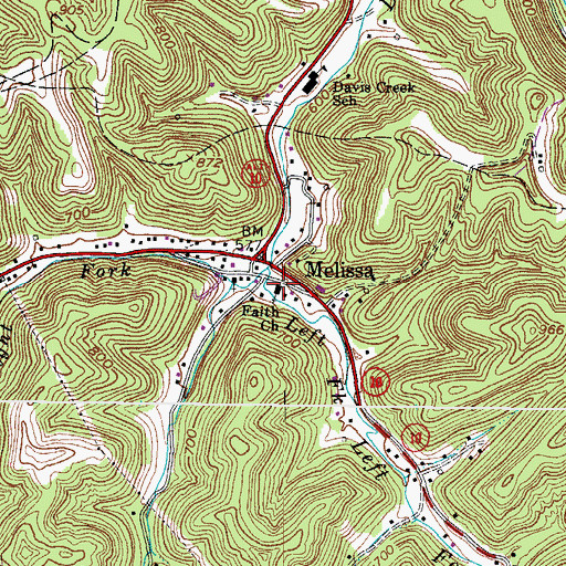 Topographic Map of Faith Church, WV