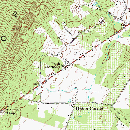 Topographic Map of Faith Tabernacle, WV