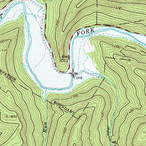 Topographic Map of Fall Run, WV