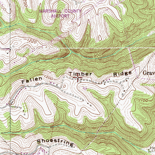Topographic Map of Fallen Timber Ridge, WV