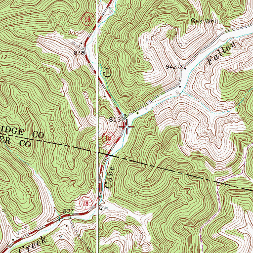 Topographic Map of Fallen Timber Run, WV