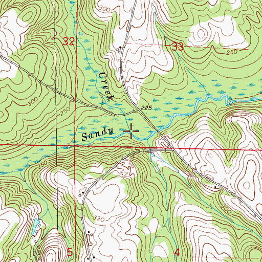 Topographic Map of Ward Creek, AL