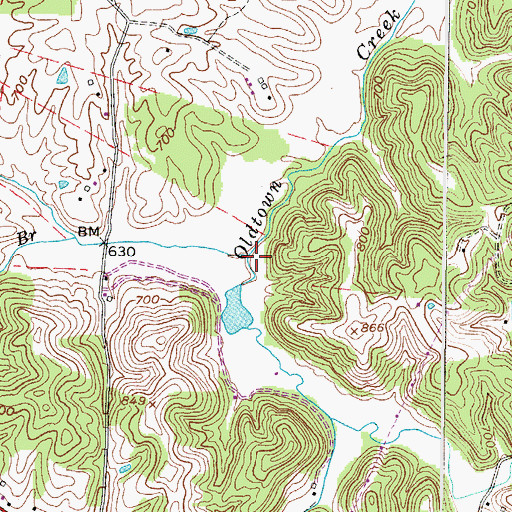 Topographic Map of Fallentimber Branch, WV