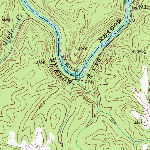 Topographic Map of Fallrock Branch, WV