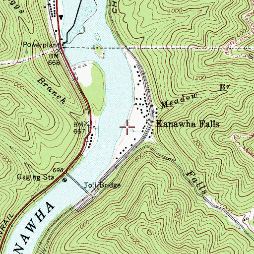 Topographic Map of Falls Creek, WV