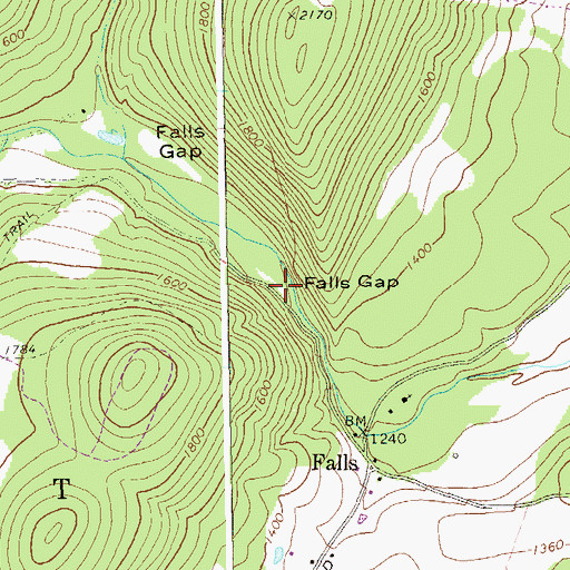 Topographic Map of Falls Gap, WV