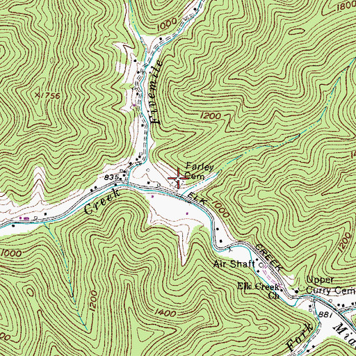 Topographic Map of Farley Cemetery, WV