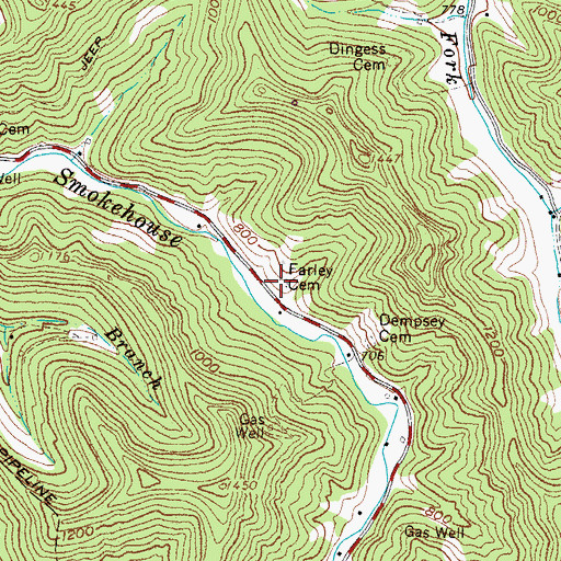 Topographic Map of Farley Cemetery, WV
